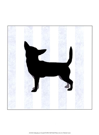 Framed Chihuahua In Neutral Print