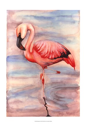 Framed Pink Flamingo II Print
