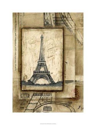 Framed Passport To Eiffel Print