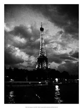 Framed Nuit Orageuse Au Tour Eiffel Print