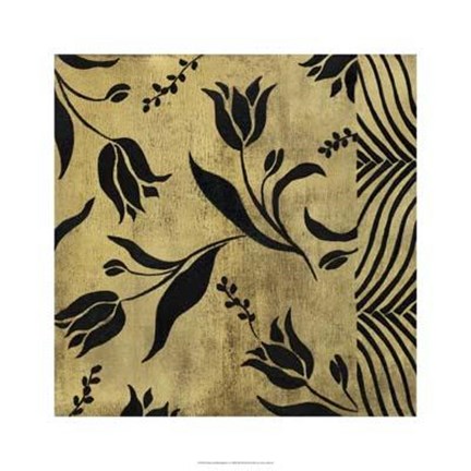 Framed Petals And Herringbone I Print