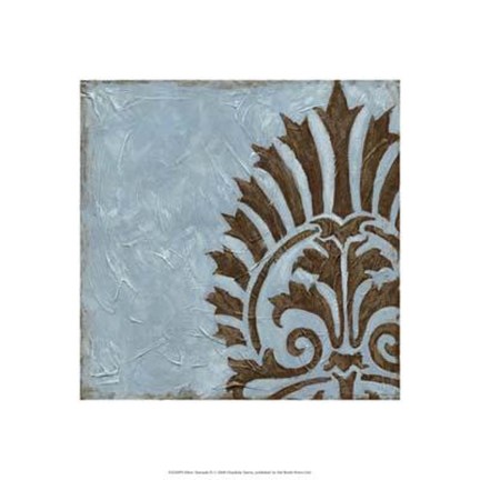 Framed Silver Damask IV Print
