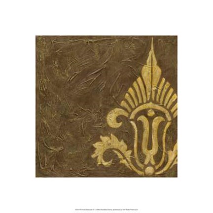 Framed Gold Damask IV Print