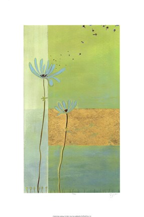 Framed Blue Seedlings I Print