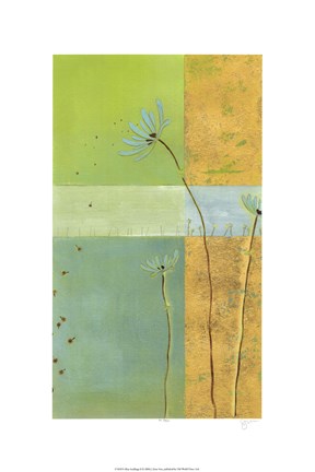 Framed Blue Seedlings II Print