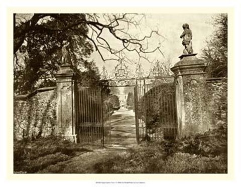 Framed Sepia Garden View I Print