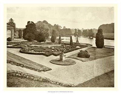 Framed Sepia Garden View III Print