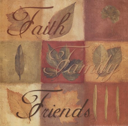 Framed Faith Family Friends - square Print