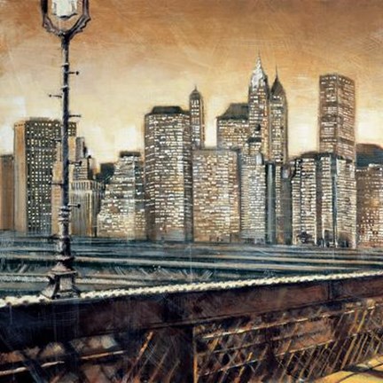 Framed Manhattan Sunset I Print