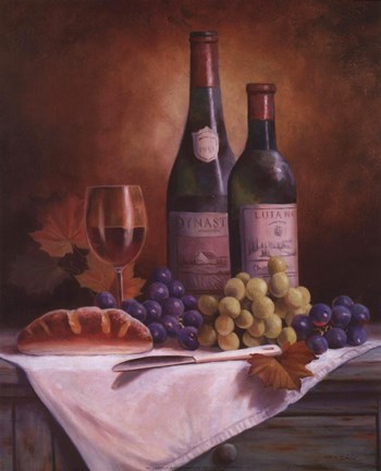 Framed Wine &amp; Grape II Print