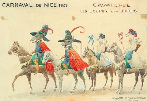 Framed Carnaval De Nice, 1951 Print