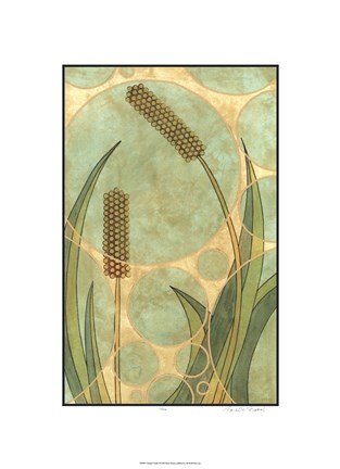 Framed Tranquil Cattails II Print