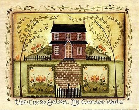 Framed Thru These Gates... My Garden Waits Print