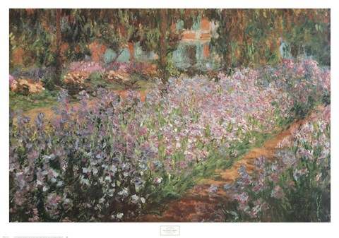 Framed Artist's Garden At Giverny, 1900 Print