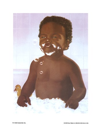 Framed Bubble Bath Boy Print