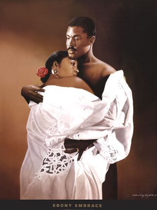Framed Ebony Embrace Print