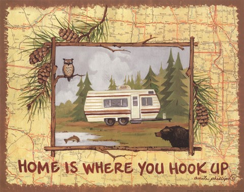 Framed Home is Where You Hook Up Print
