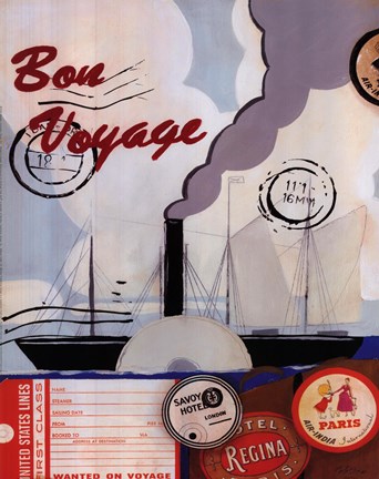 Framed Bon Voyage II Print