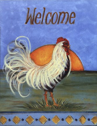 Framed Welcome - Rooster Print