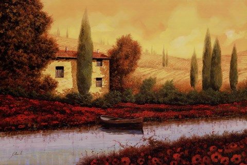 Framed Al Tramonto Sul Fiume Print