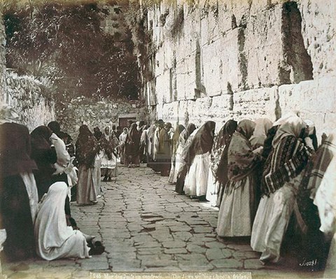 Framed Jews At the Wailing Wall in Jerusalem Print