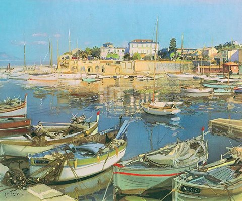 Framed Little Boats, St Jean Print