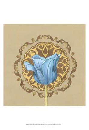 Framed Gilded Tulip Medallion II Print