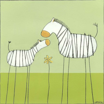 Framed Stick-Leg Zebra II Print