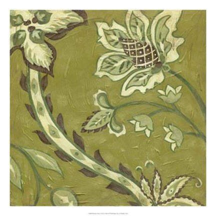 Framed Pistachio Paisley II Print