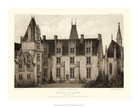 Framed Petite Sepia Chateaux I Print