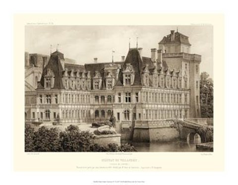 Framed Petite Sepia Chateaux IV Print