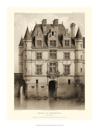 Framed Petite Sepia Chateaux V Print