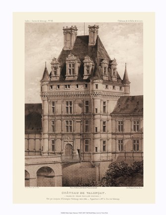 Framed Petite Sepia Chateaux VIII Print