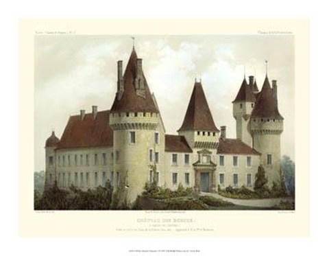 Framed Petite French Chateaux I Print