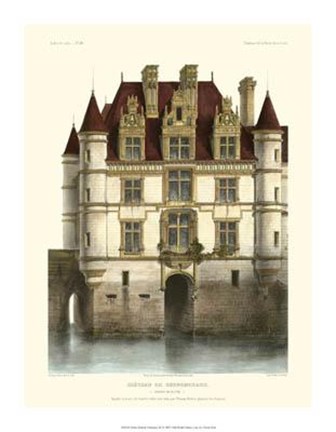 Framed Petite French Chateaux IX Print