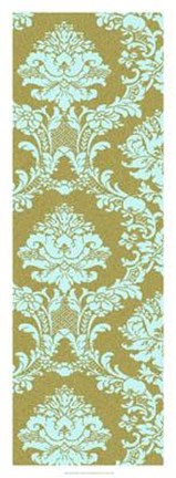 Framed Vivid Damask In Gold I Print