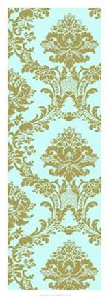 Framed Vivid Damask In Gold II Print
