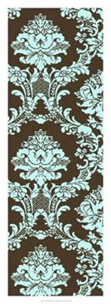 Framed Vivid Damask In Blue I Print