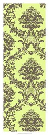 Framed Vivid Damask In Green II Print