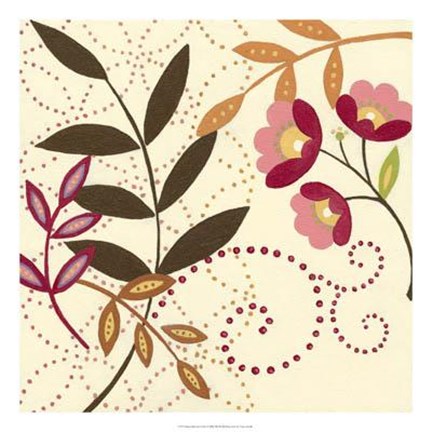 Framed Berry Blossom I Print