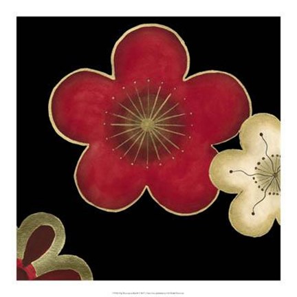 Framed Pop Blossoms In Red II Print