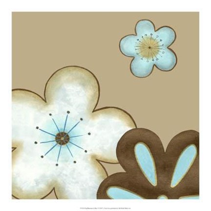 Framed Pop Blossoms In Blue I Print