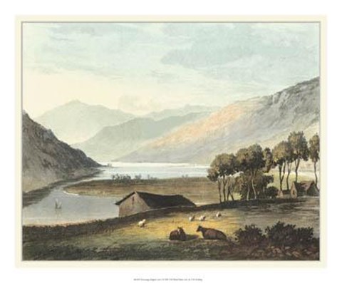Framed Picturesque English Lake I Print