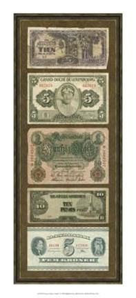 Framed Foreign Currency Panel I Print