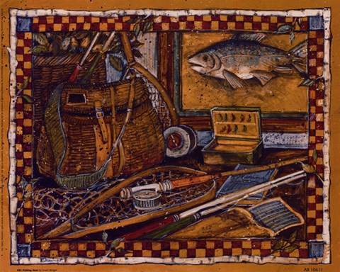 Framed Eli&#39;s Fishing Gear Print