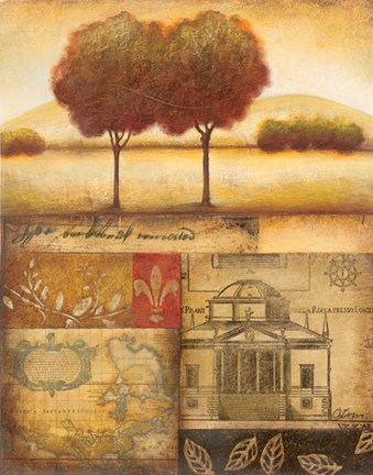 Framed Renaissance Landscape II Print