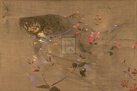 Framed Trout Rising Print