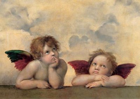 Framed Cherubim Putti Angels of The Sistine Madonna, c.1514 Print