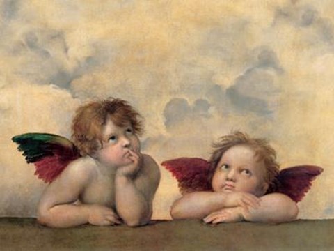 Framed Cherubim Putti Angels of The Sistine Madonna, c.1514 Print