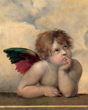 Framed Cherubim Putti Angels of The Sistine Madonna, c.1514 (detail - left side) Print
